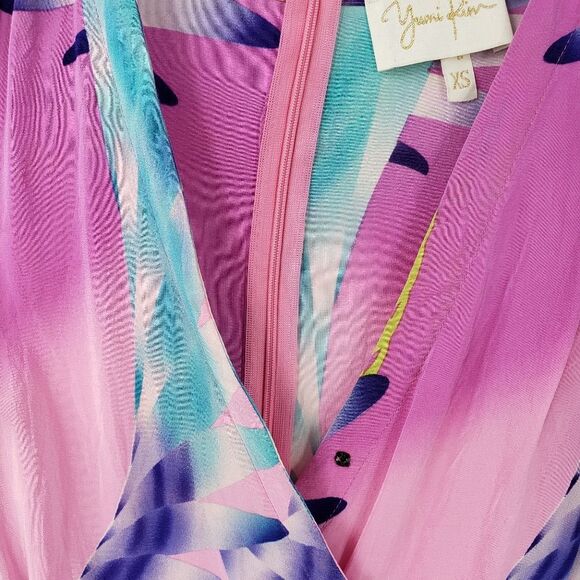 YUMI KIM women's XS pink abstract silk romper - Picture 6 of 7